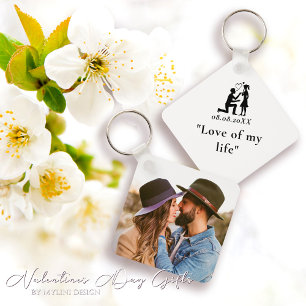 Simple Personalised Text and Photo Key Ring