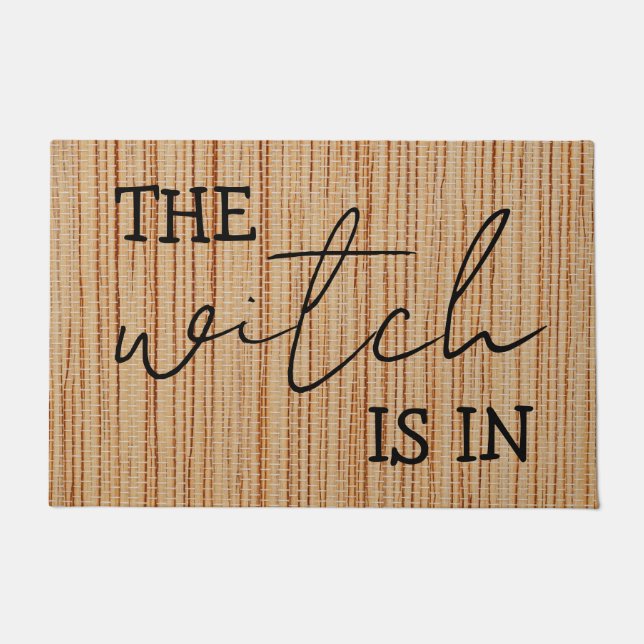 Simple Personalised The Witch Is In Funny  Doormat (Front)