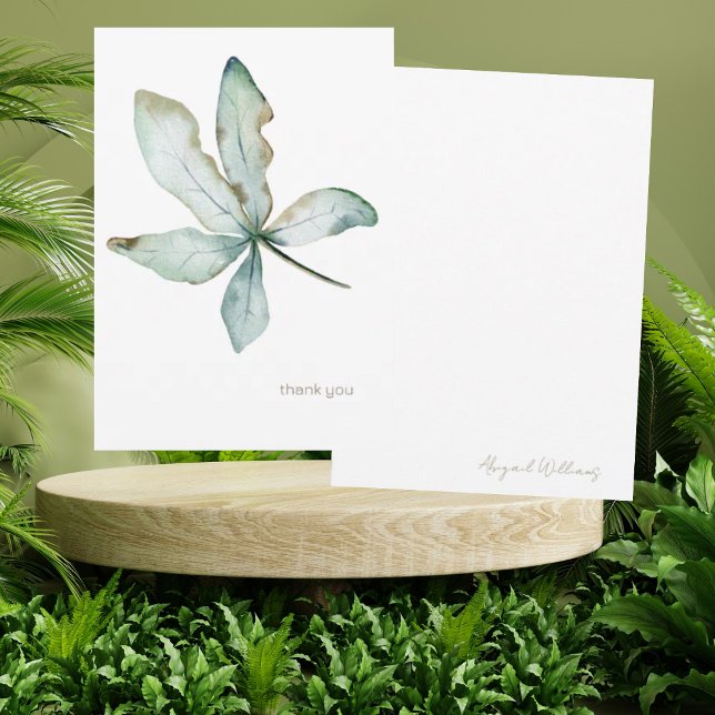 Simple Personalised Tropical Greenery Thank You Card (Creator Uploaded)
