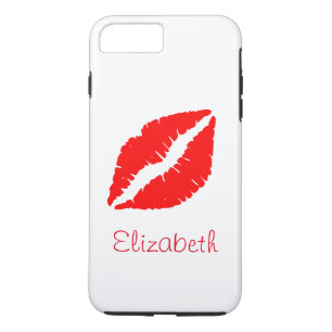 Simple Personalised White Red Lips Case-Mate iPhone Case
