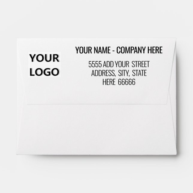 Simple Personalised Your Name Logo Return Address  Envelope (Back (Top Flap))