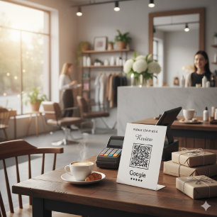 Simple Personalized Business Leave a Review Pedestal Sign