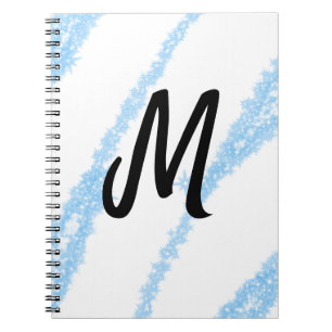 Simple personalized glitter monogram baking throw notebook