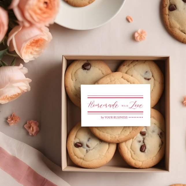 Simple Personalized Homemade with Love Caligraphy Rubber Stamp (Simple Personalized Homemade with Love Calligraphy.)