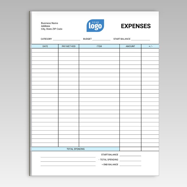 Simple Personalized Logo Business Expenses Notepad (Creator Uploaded)