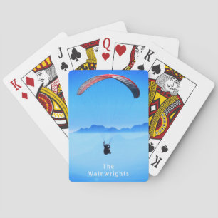 Simple Personalized Paragliding Photo on Blue Sky Playing Cards