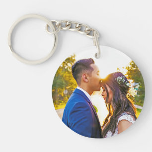 Simple Personalized Photo and Text Photo Key Ring