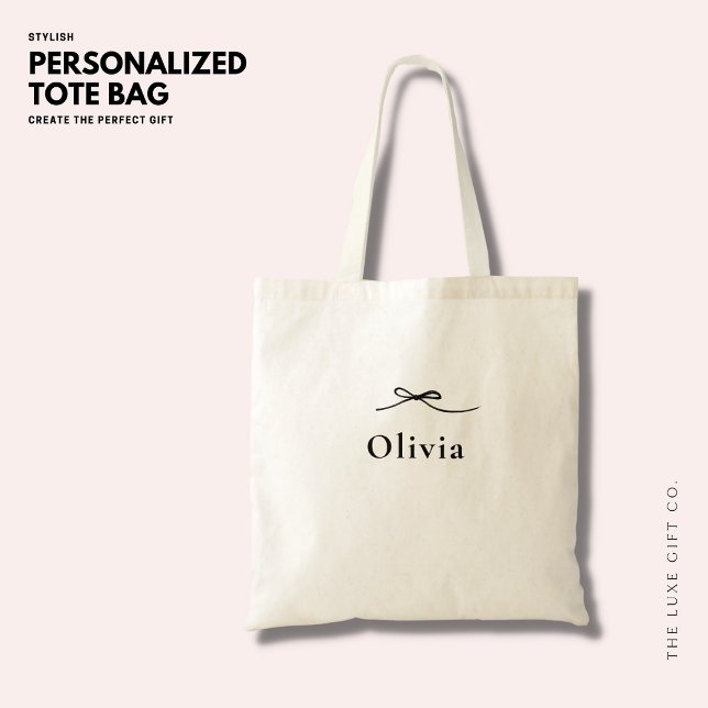 Simple Personalized Tote Bag with Bow (Creator Uploaded)