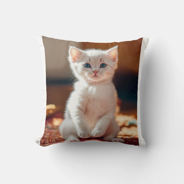 Simple Pet Cat Throw Pillow (Front)
