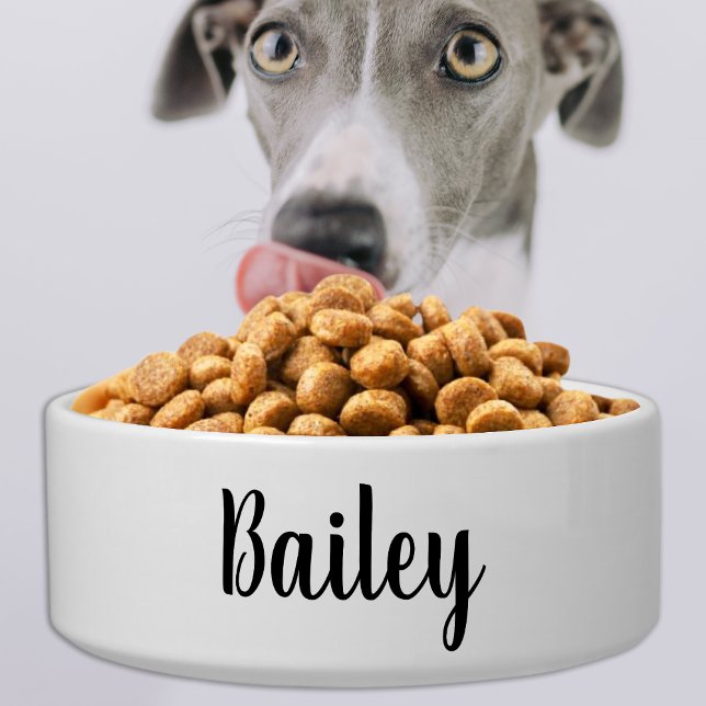 Simple Pet Dog Personalised Food Water Ceramic Bowl (Creator Uploaded)