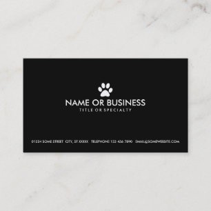 simple pet paw business card
