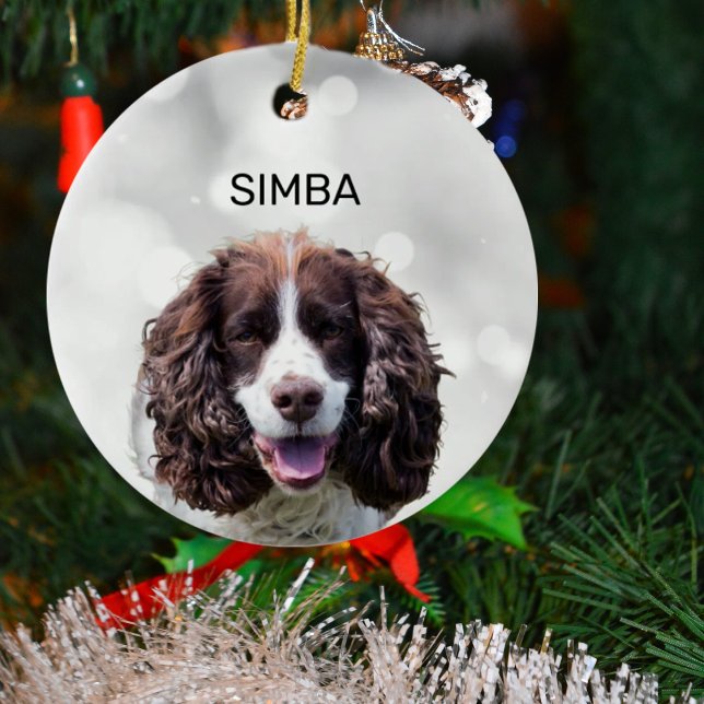 Simple Pet Photo and Name Ceramic Tree Decoration (Creator Uploaded)