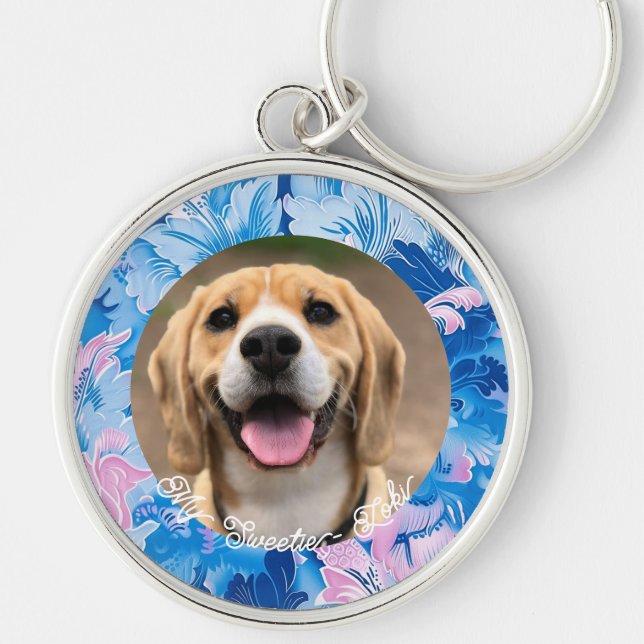 Simple Pet Photo Keepsake Keychain (Front)