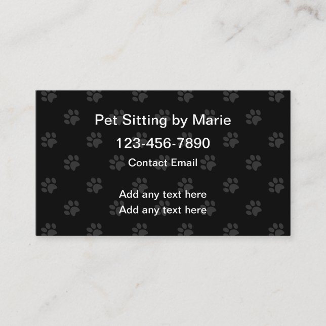 Simple Pet Sitter Business Cards (Front)
