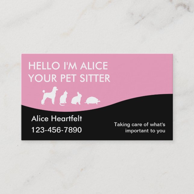 Simple Pet Sitter Business Cards (Front)