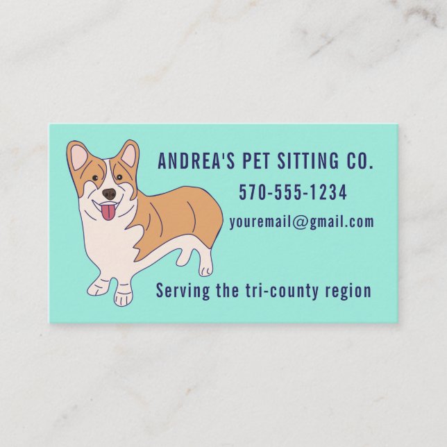 Simple Pet Sitting or Dog Grooming Business Card (Front)