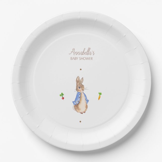 Simple Peter the Rabbit Paper Plate (Front)