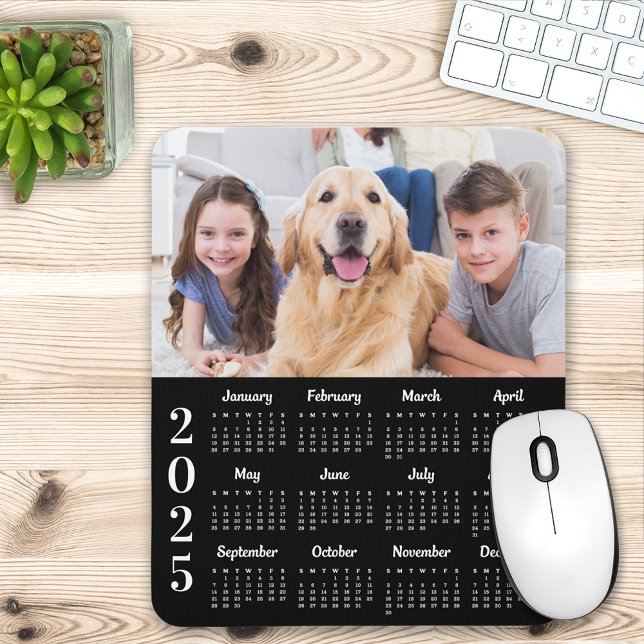Simple Photo 2025 Calendar Custom 12 Month Modern Mouse Pad (Creator Uploaded)