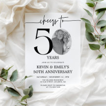 Simple Photo 50th Anniversary Invitation
