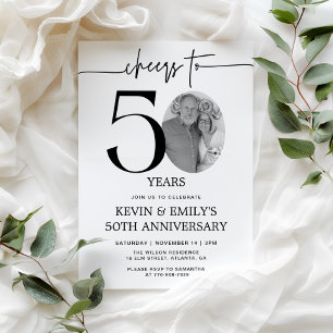 Simple Photo 50th Anniversary Invitation