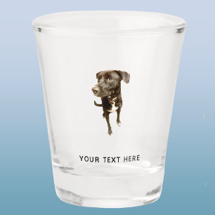 Simple Photo and Custom Text Shot Glass