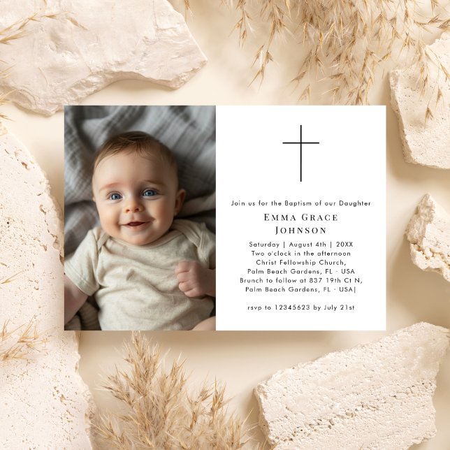 Simple Photo Baptism Invitation For Boys and Girls (Creator Uploaded)