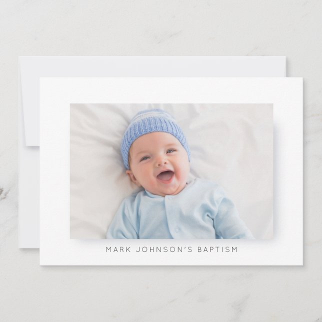 Simple Photo Baptism Party Invitation (Front)