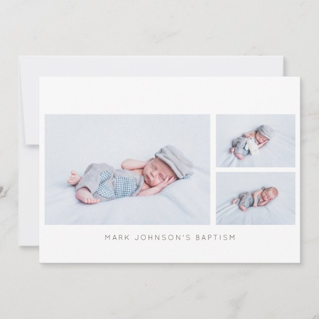 Simple Photo Baptism Party Invitation (Front)