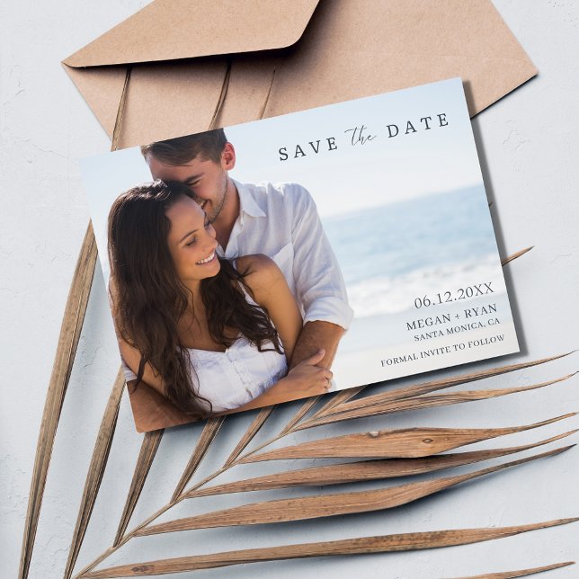 Simple Photo Beach Wedding Save The Date (Creator Uploaded)