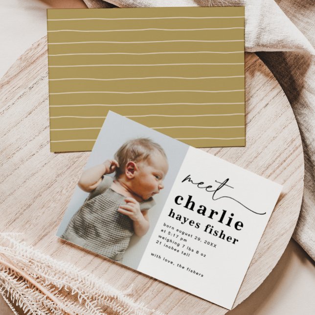 Simple Photo Birth Announcement | Boy's Birth (Creator Uploaded)