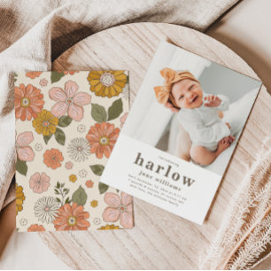 Simple Photo Birth Announcement   Girl Birth