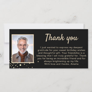 Simple Photo Birthday Thank You Card