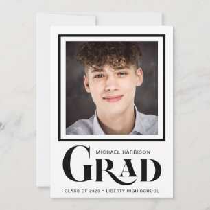 Simple Photo Bold Type Graduation Announcement