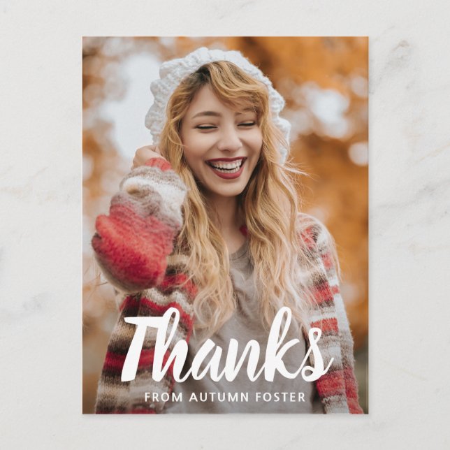 Simple Photo Bold Typography Modern Graduation Postcard (Front)