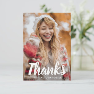 Simple Photo Bold Typography Modern Graduation Thank You Card