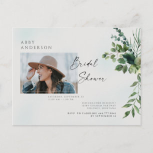 Simple Photo Bridal Shower Invitation Foliage