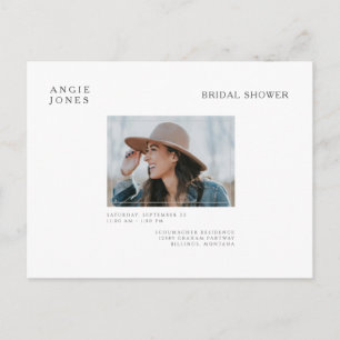 Simple Photo Bridal Shower Invitation White Postcard