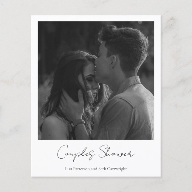 Simple Photo Budget Couples Shower Invitation (Front)