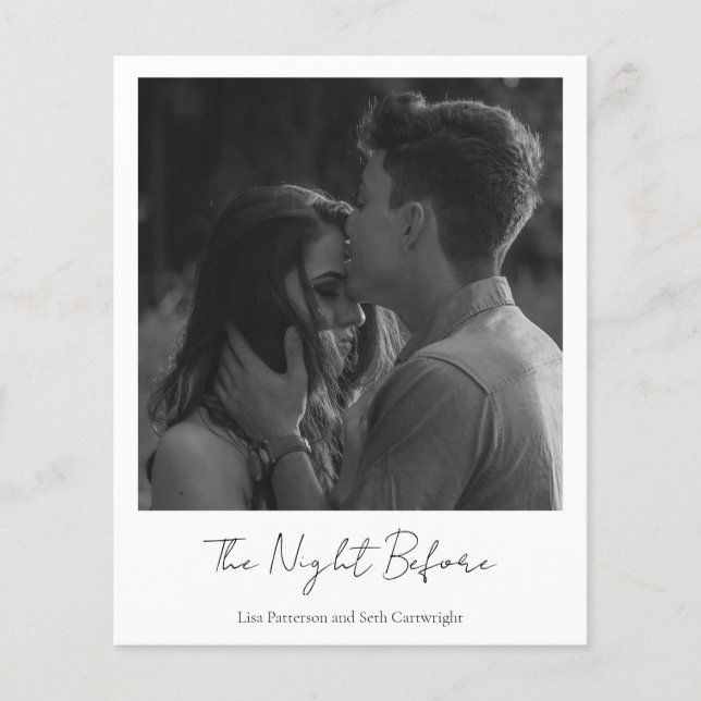 Simple Photo Budget Rehearsal Dinner Invitation (Front)