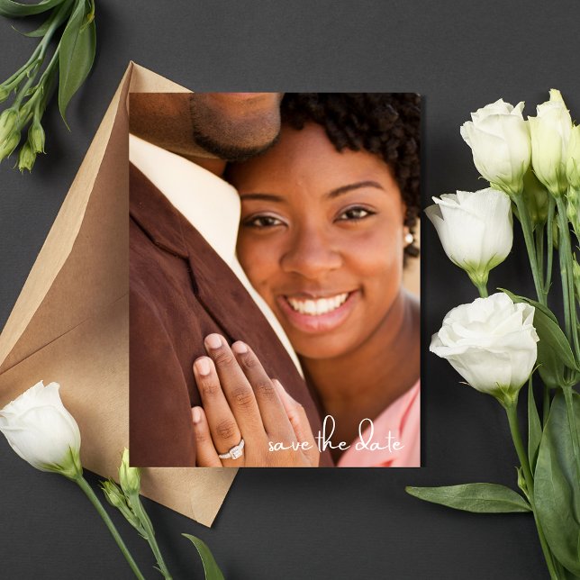 Simple Photo Budget Wedding Save the Date Announcement Postcard (Simple Photo Budget Wedding Save the Date Announcement Postcard)
