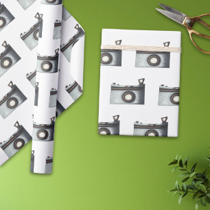 Simple Photo Camera Photographer Pattern Wrapping Paper
