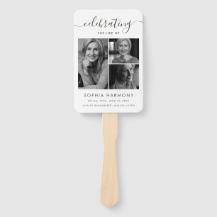 Simple Photo Celebration of Life Funeral Hand Fan
