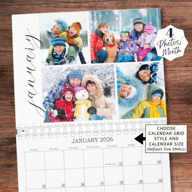 Simple Photo Collage 4 Per Month Script Calendar (Creator Uploaded)