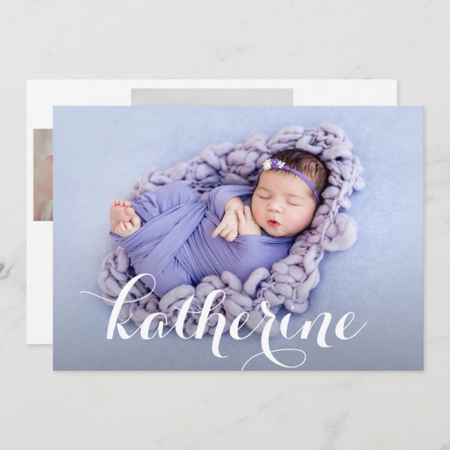 Simple Photo Collage Birth Announcement (Front/Back)