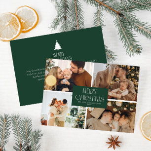 Simple photo collage christmas holiday card