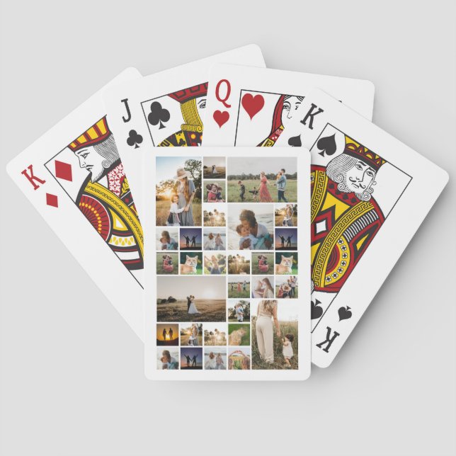 Simple Photo Collage Custom Playing Cards (Back)