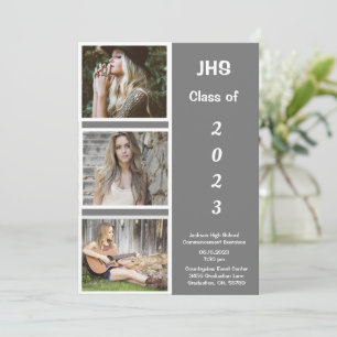Simple Photo Collage Grad Name Graduation Announce Announcement