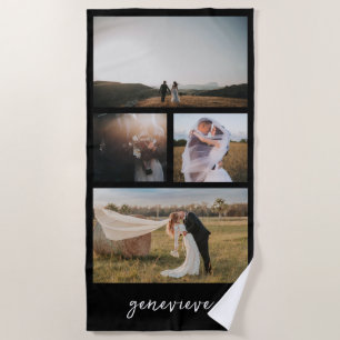 Simple Photo Collage Modern Beach Towel