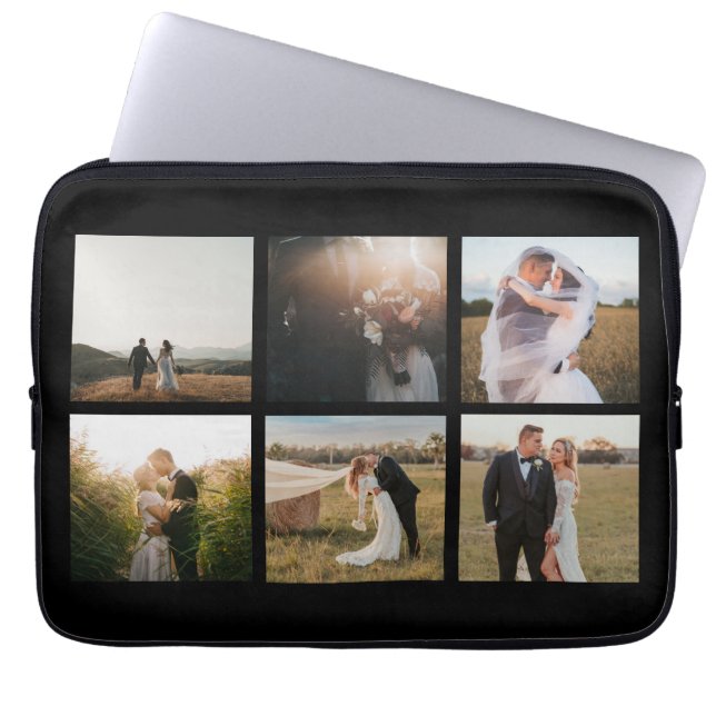 Simple Photo Collage Modern Laptop Sleeve (Front)