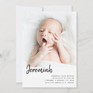 Simple Photo Collage Unisex Baby Birth Announcement